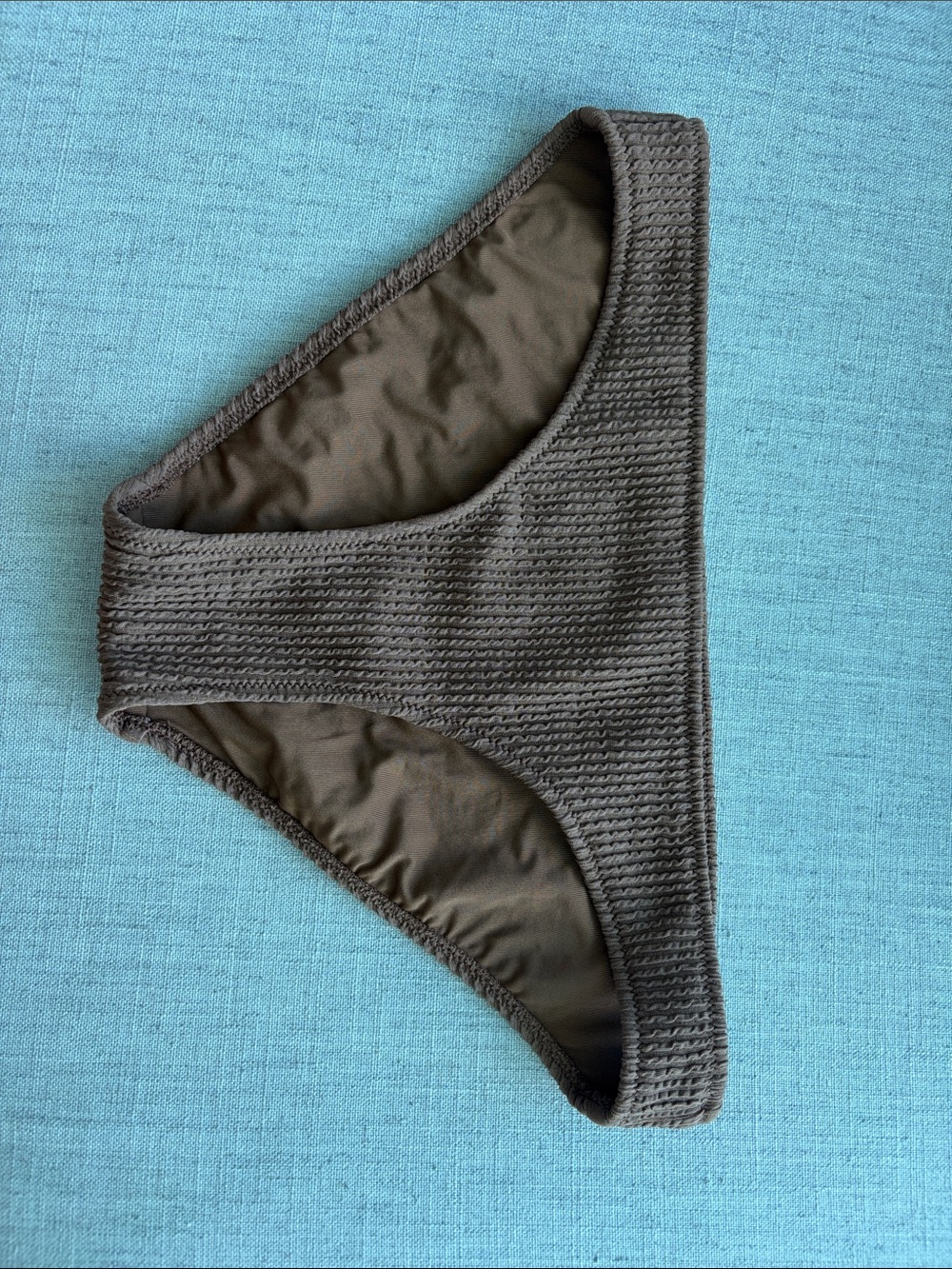 aerie brown Ribbed High-Cut Bikini Bottom